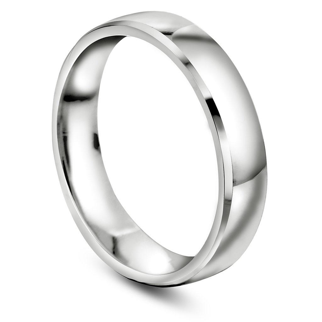 Giftering i 585 hvitt gull | 4 mm bredde