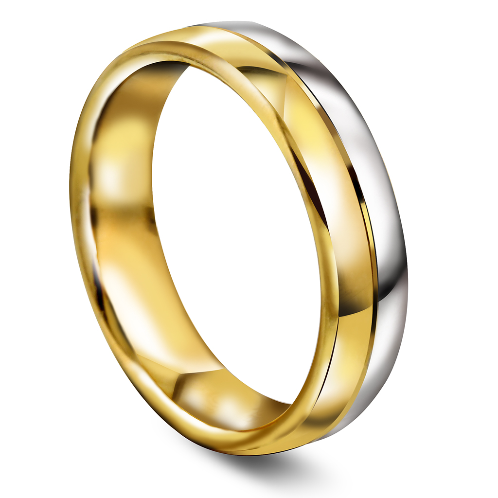 Giftering i 585 gult og hvitt gull | 5 mm bredde