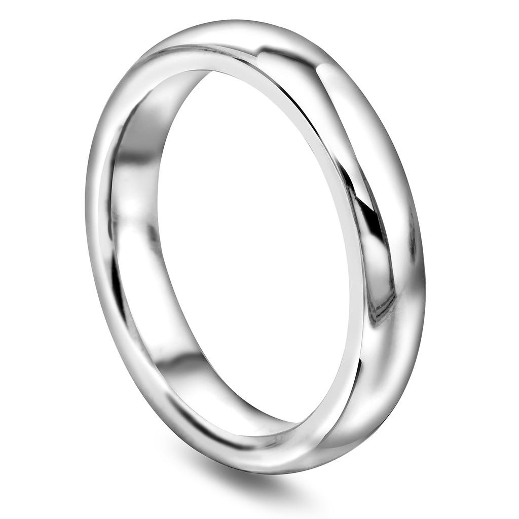 Giftering i 585 hvitt gull | 4 mm bredde