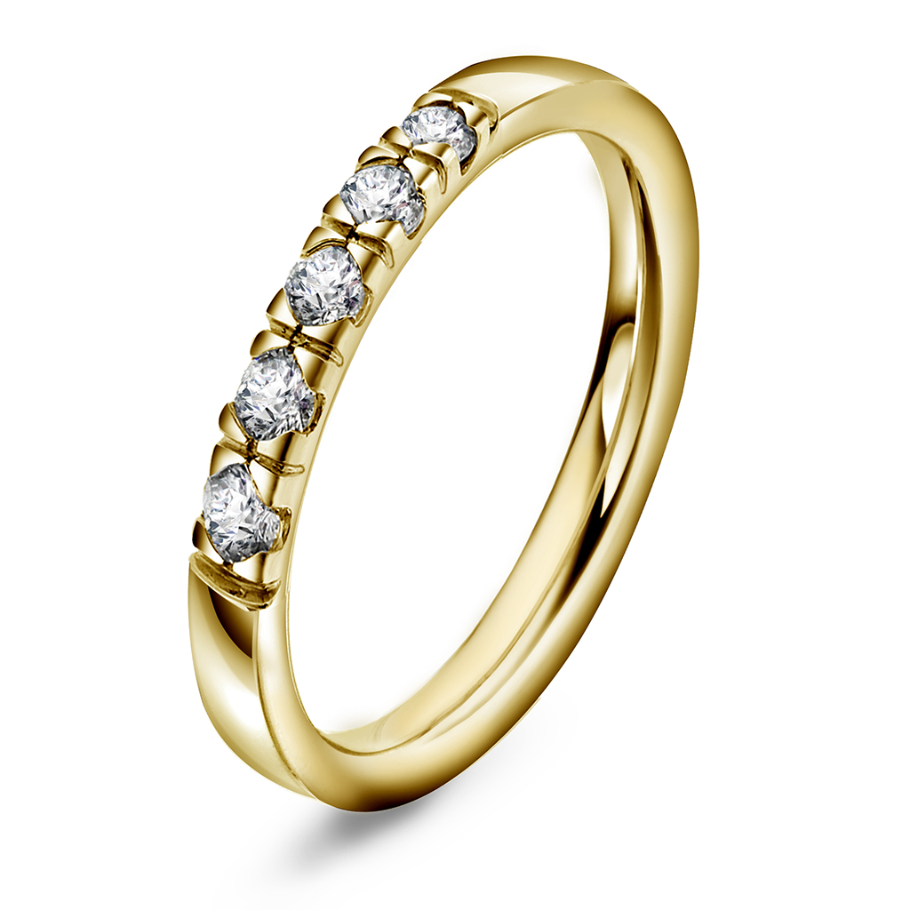 Pan Jewelry, Lady alliansering i 585 gult gull med diamant 0,15 ct TWSI
