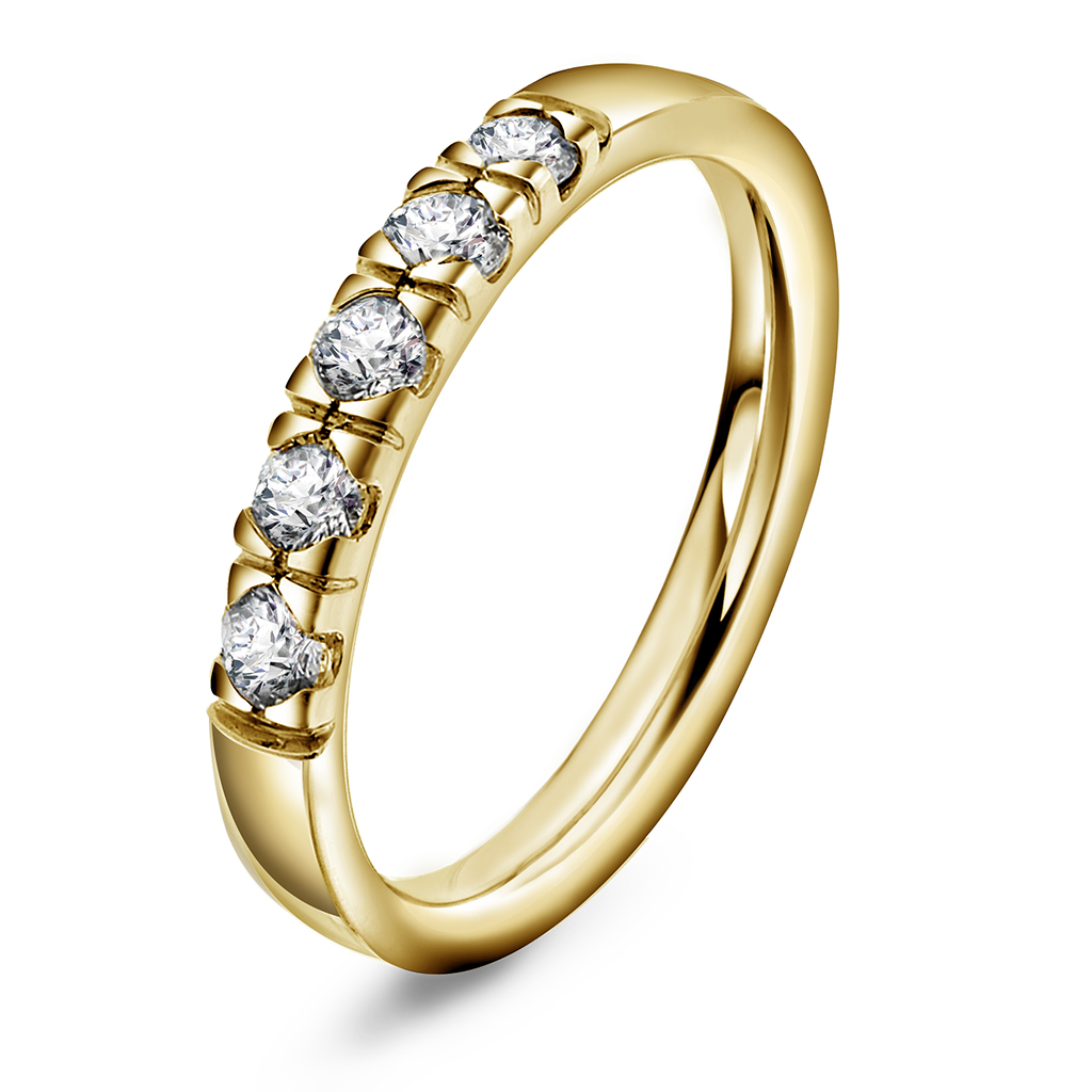 Pan Jewelry, Lady alliansering i 585 gult gull med diamanter 0,35 ct TWSI