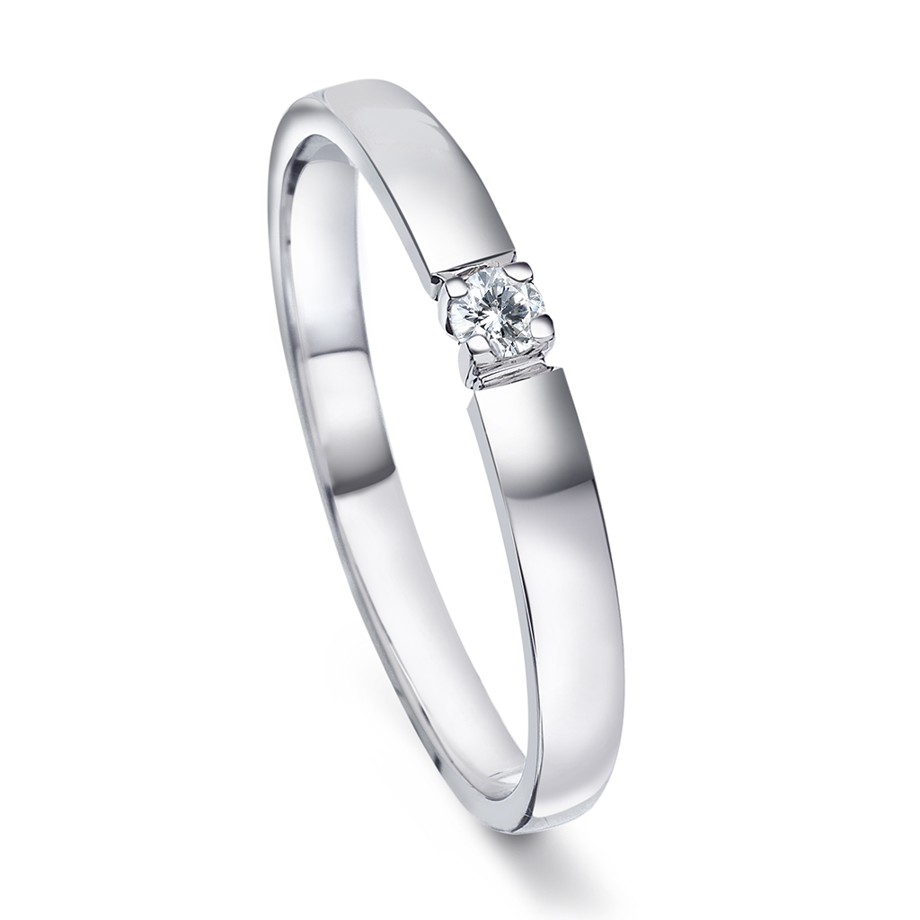Pan Jewelry, Angelica alliansering i 585 hvitt gull med diamanter 0,07 ct WSI