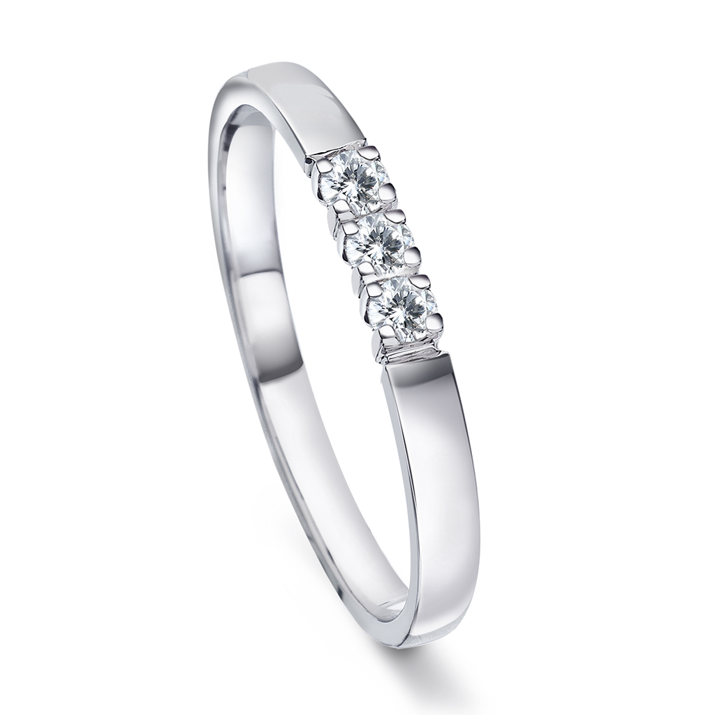 Pan Jewelry, Angelica alliansering i 585 hvitt gull med diamanter 0,09 ct WSI