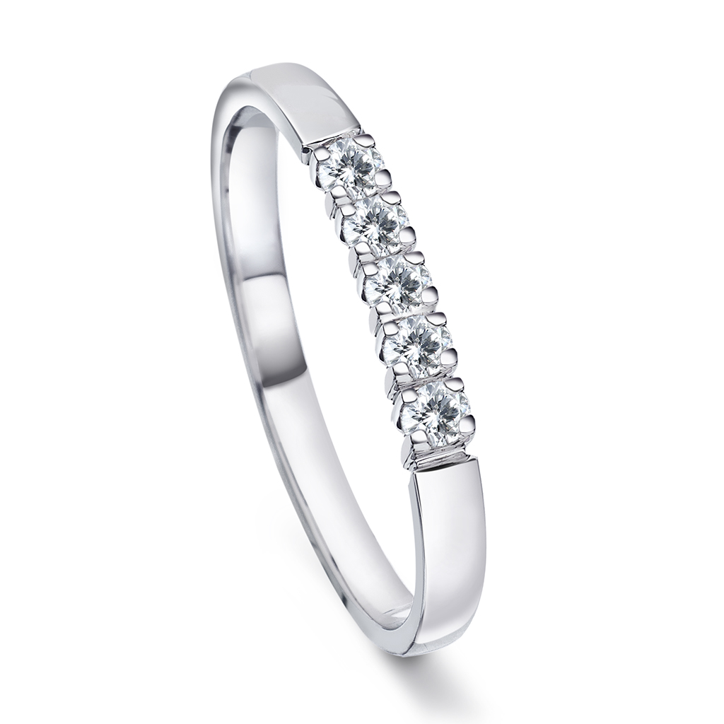 Pan Jewelry, Angelica alliansering i 585 hvitt gull med diamanter 0,15 ct WSI