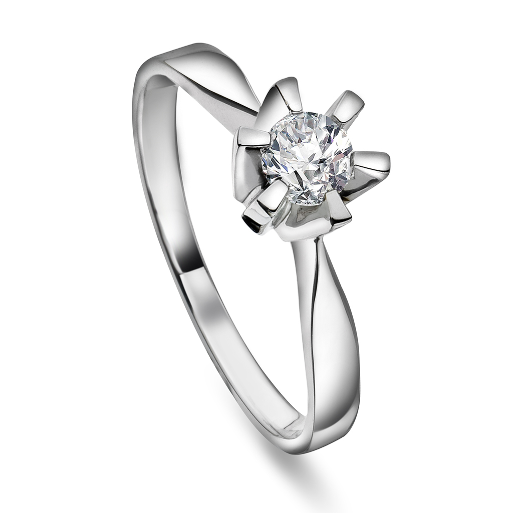 Pan Jewelry, Isabella enstensring i 585 hvitt gull 0,30 ct