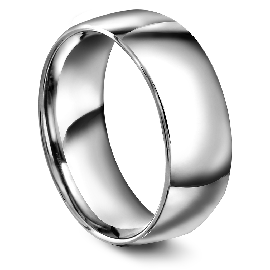 Giftering i 585 hvitt gull | 7 mm bredde