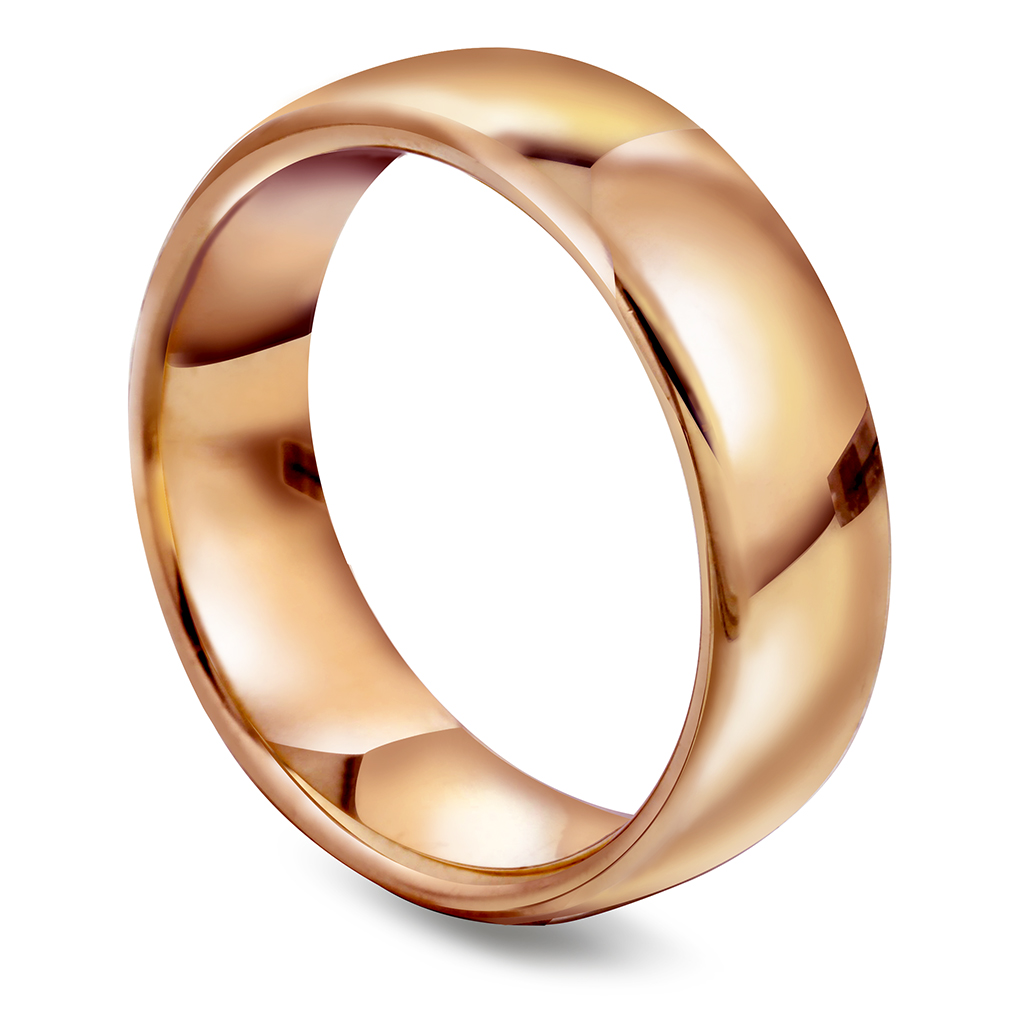 Giftering i 585 roségull | 6 mm bredde