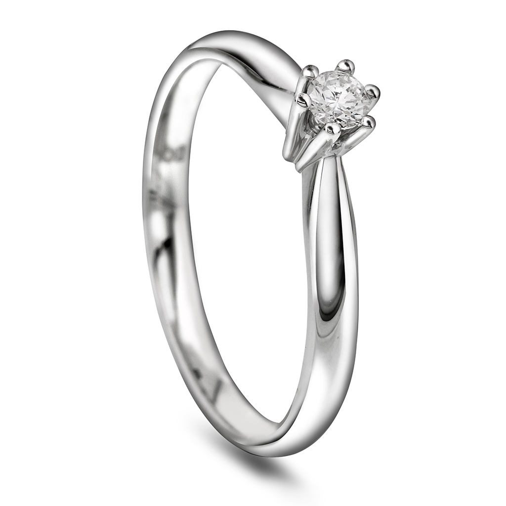 Pan Jewelry, Ingrid enstensring i 585 hvitt gull 0,15 ct