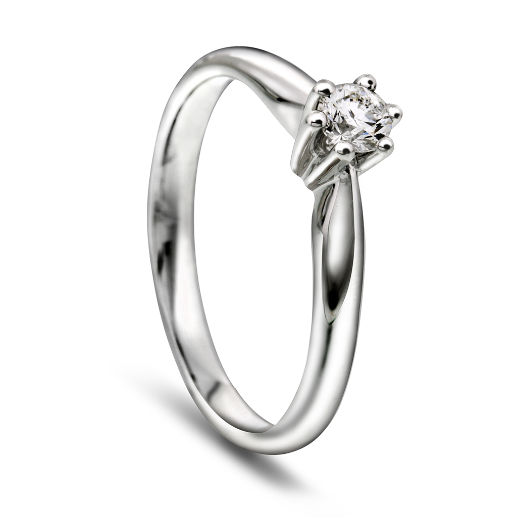 Pan Jewelry, Ingrid enstensring i 585 hvitt gull 0,20 ct
