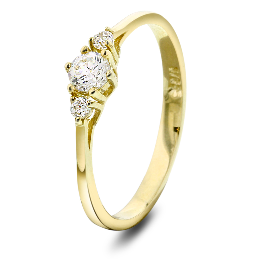 Pan Jewelry, Ring i 585 gult gull med zirkonia