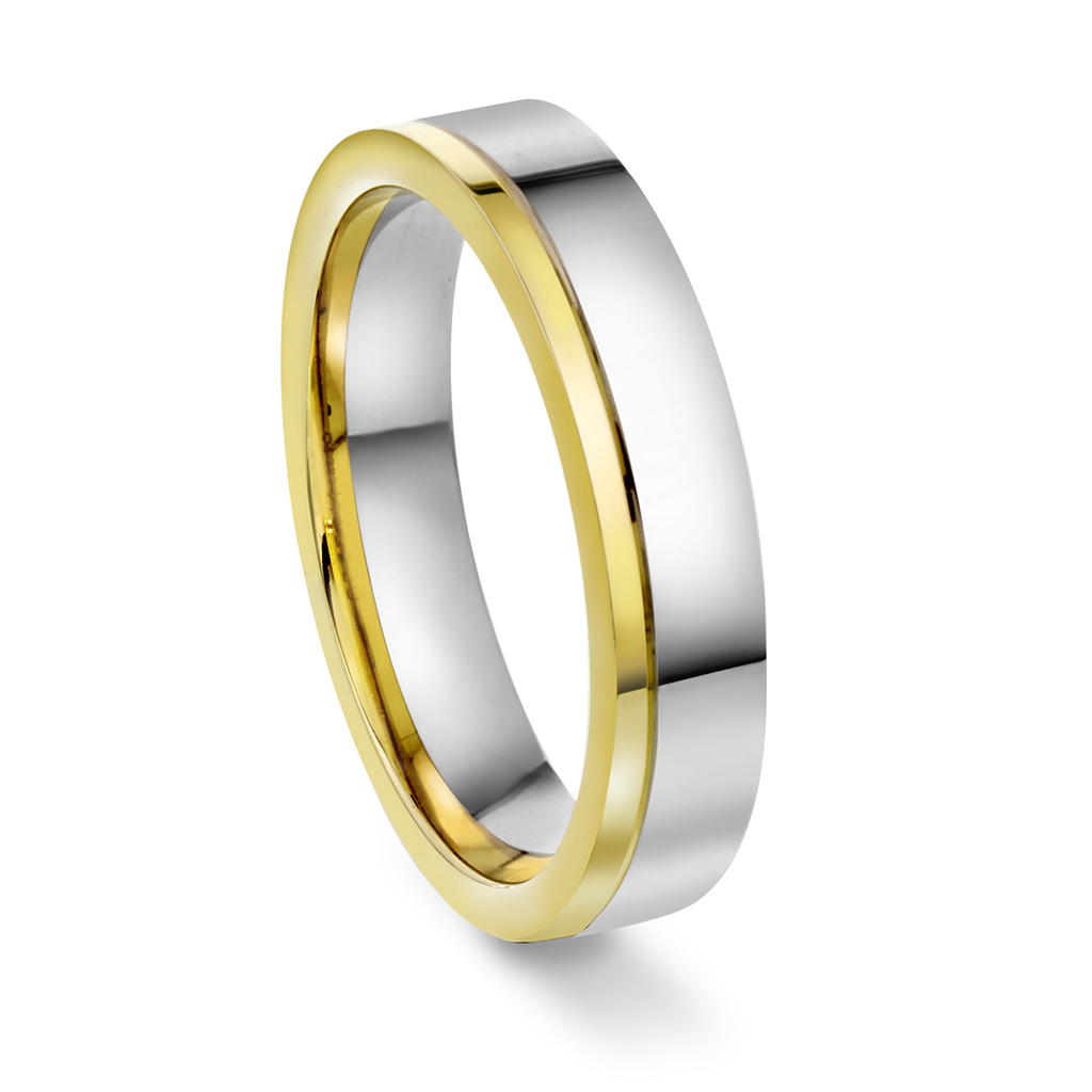 Giftering i 585 gult og hvitt gull | 5 mm bredde