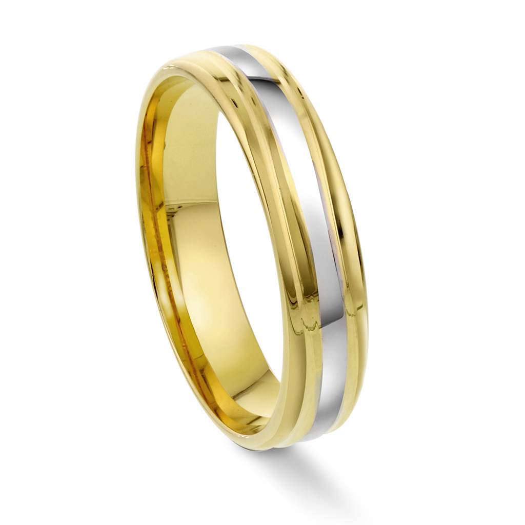 Giftering i 585 gult og hvitt gull | 5 mm bredde