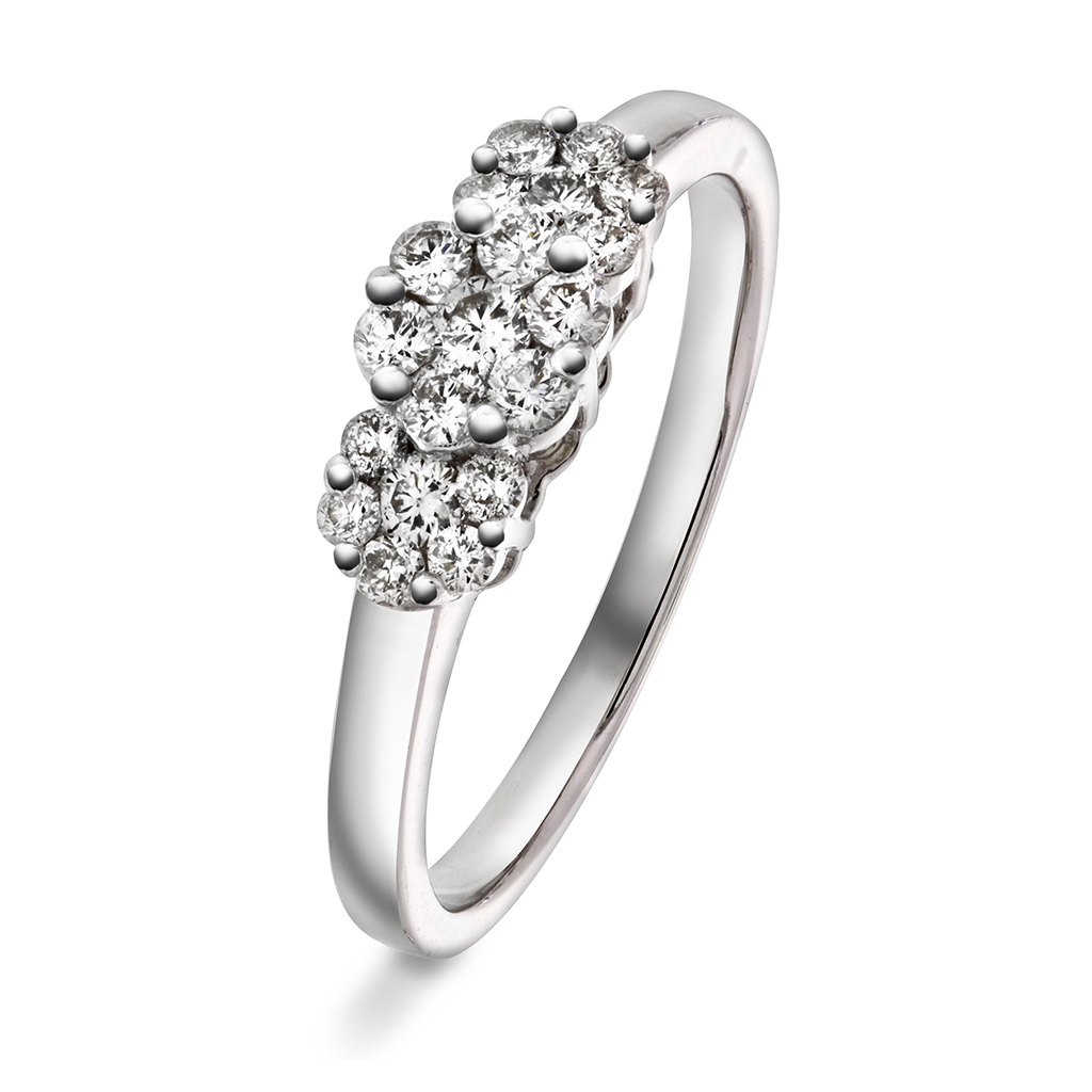 Pan Jewelry, Ring i 585 hvitt gull med diamanter 0,40 ct