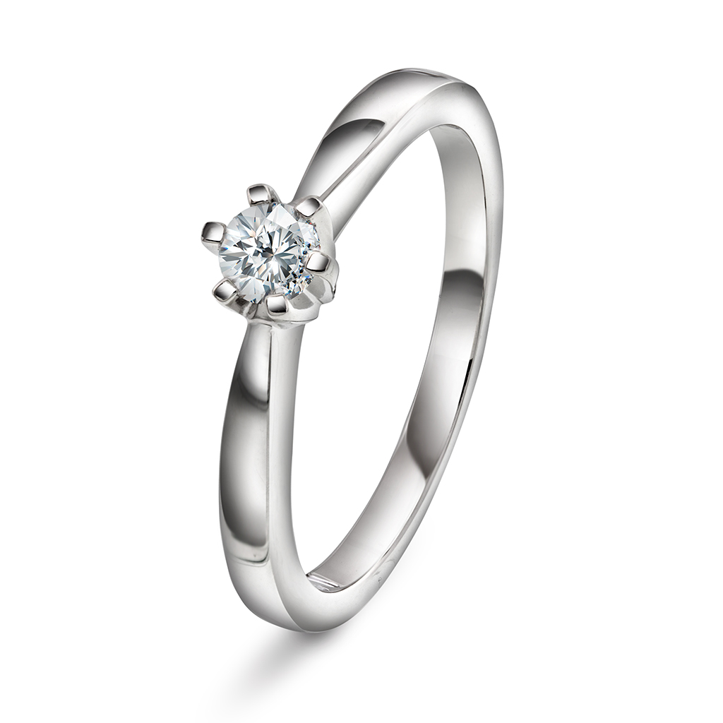 Olivia diamantring i 585 hvitt gull 0,15 ct