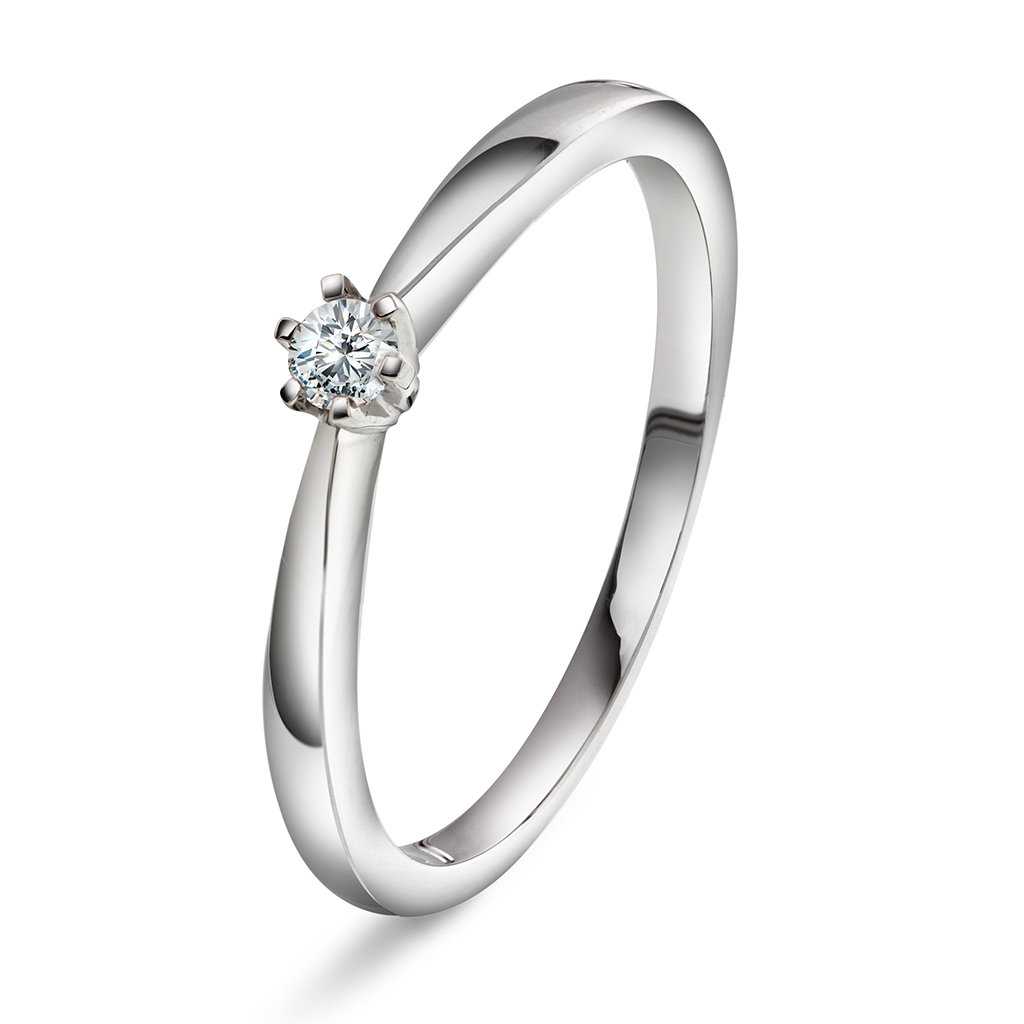 Olivia diamantring i 585 hvitt gull 0,07 ct