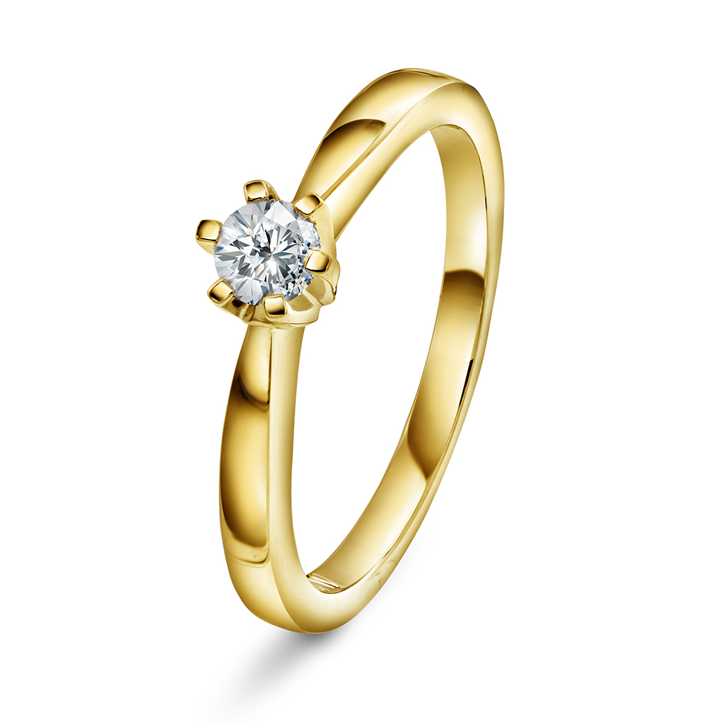 Olivia diamantring i 585 gult gull 0,20 ct