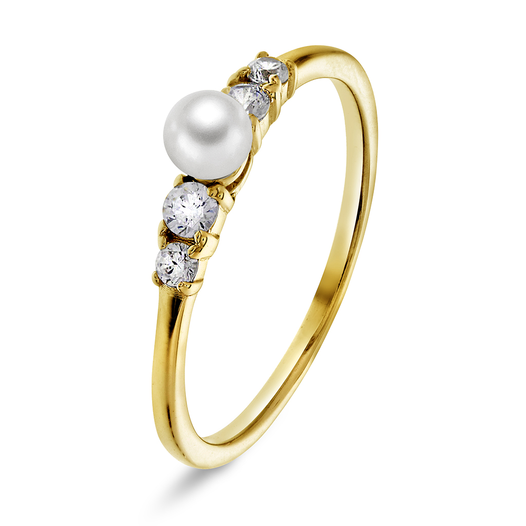 Pan Jewelry, Ring i 925 forgylt sølv med perlemor