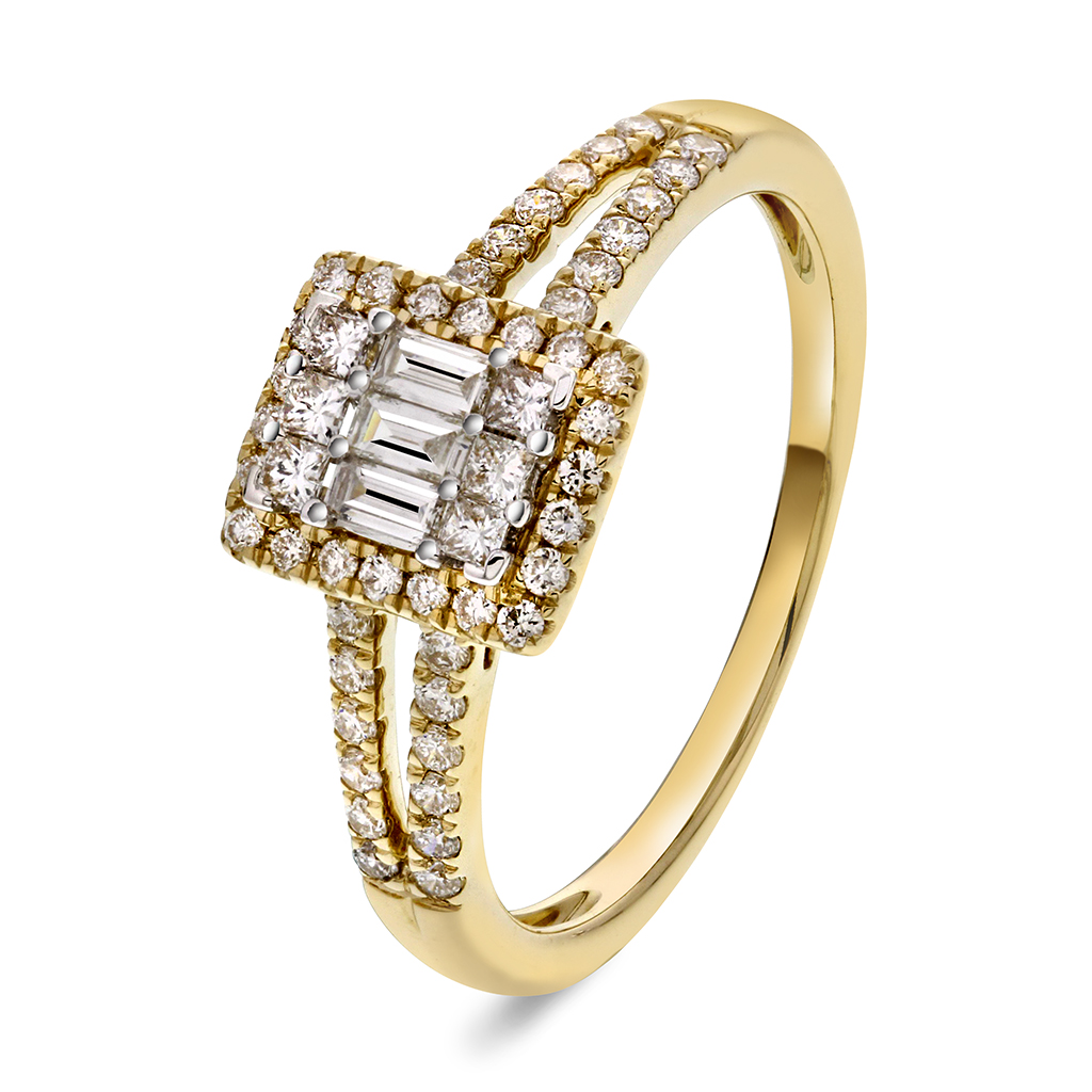 Grace diamantring i 585 gult gull 0,50ct