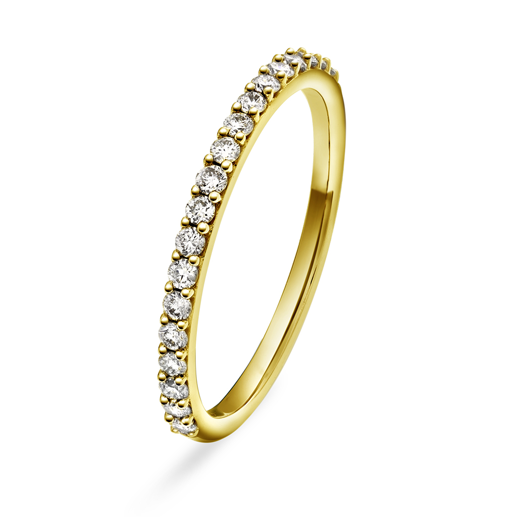 Clara diamantring i 375 gult gull 0,25 ct