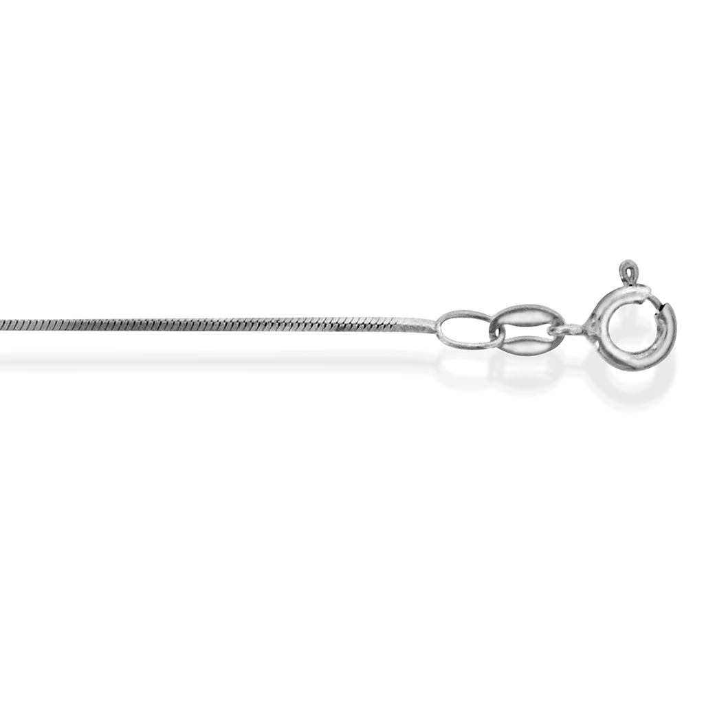Pan Jewelry, Firkantet  slangekjede i 925 sølv 0,9 mm, 42-60 cm