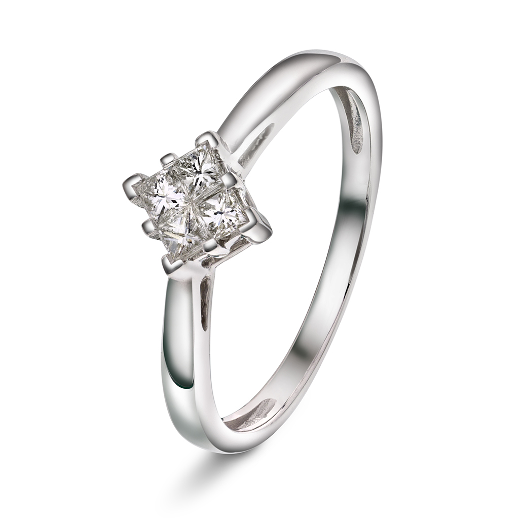 Pan Jewelry, Diamantring i 585 hvitt gull 0,20 ct