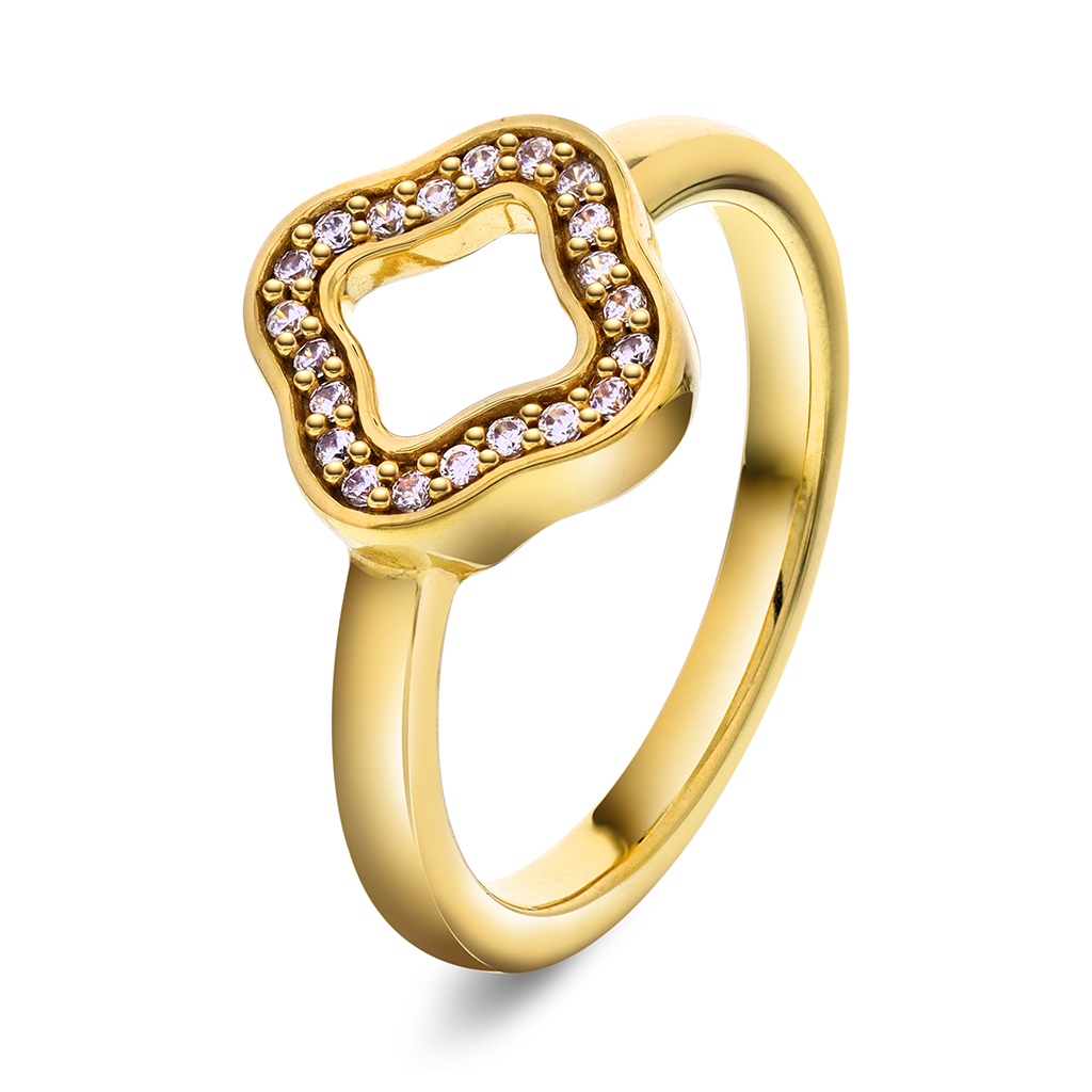 Pan Jewelry, Ring i 925 forgylt sølv med zirkonia