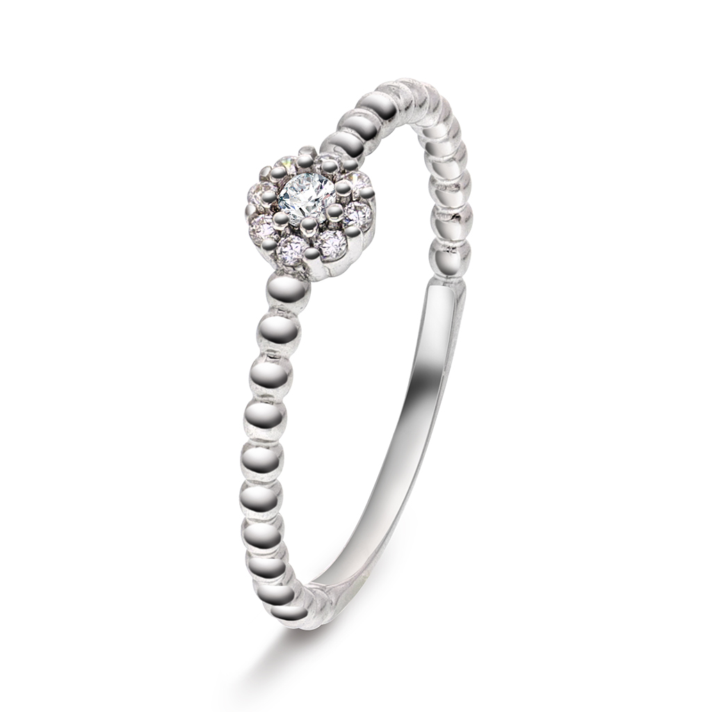Pan Jewelry, Ring i 925 rhodinert sølv med zirkonia