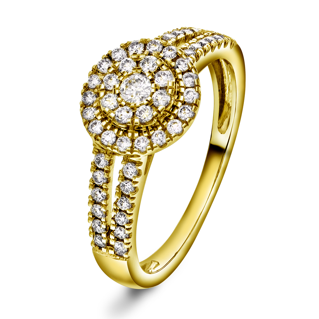 Kelly diamantring i 585 gult gull 0,50 ct