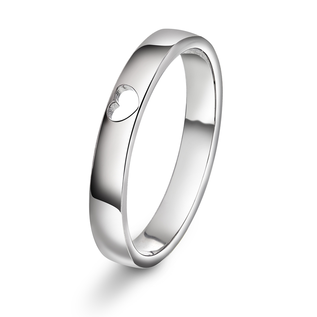 Pan Jewelry, Ring med hjerte i 925 sølv