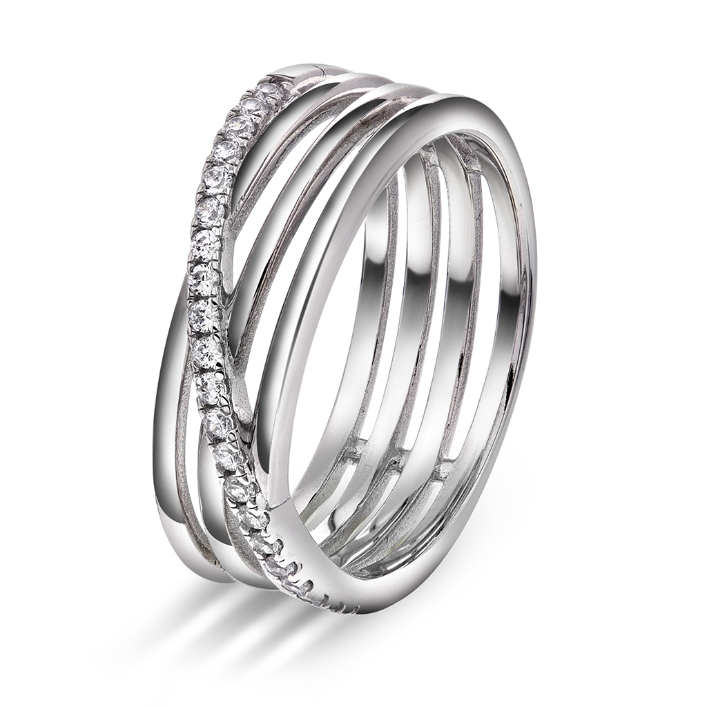 Ring i 925 sølv med zirkonia