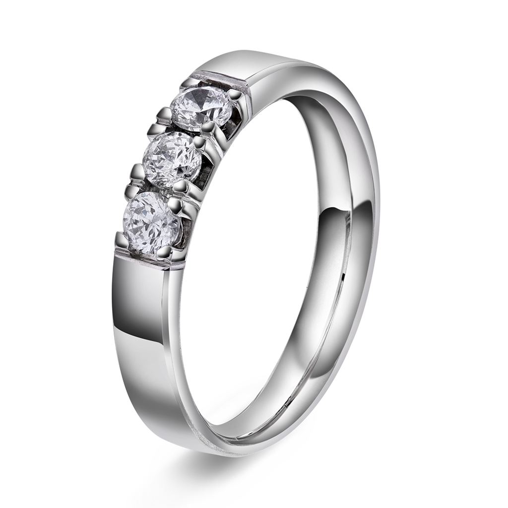 Sonja alliansering i 585 hvitt gull med 0,30 ct TWVS