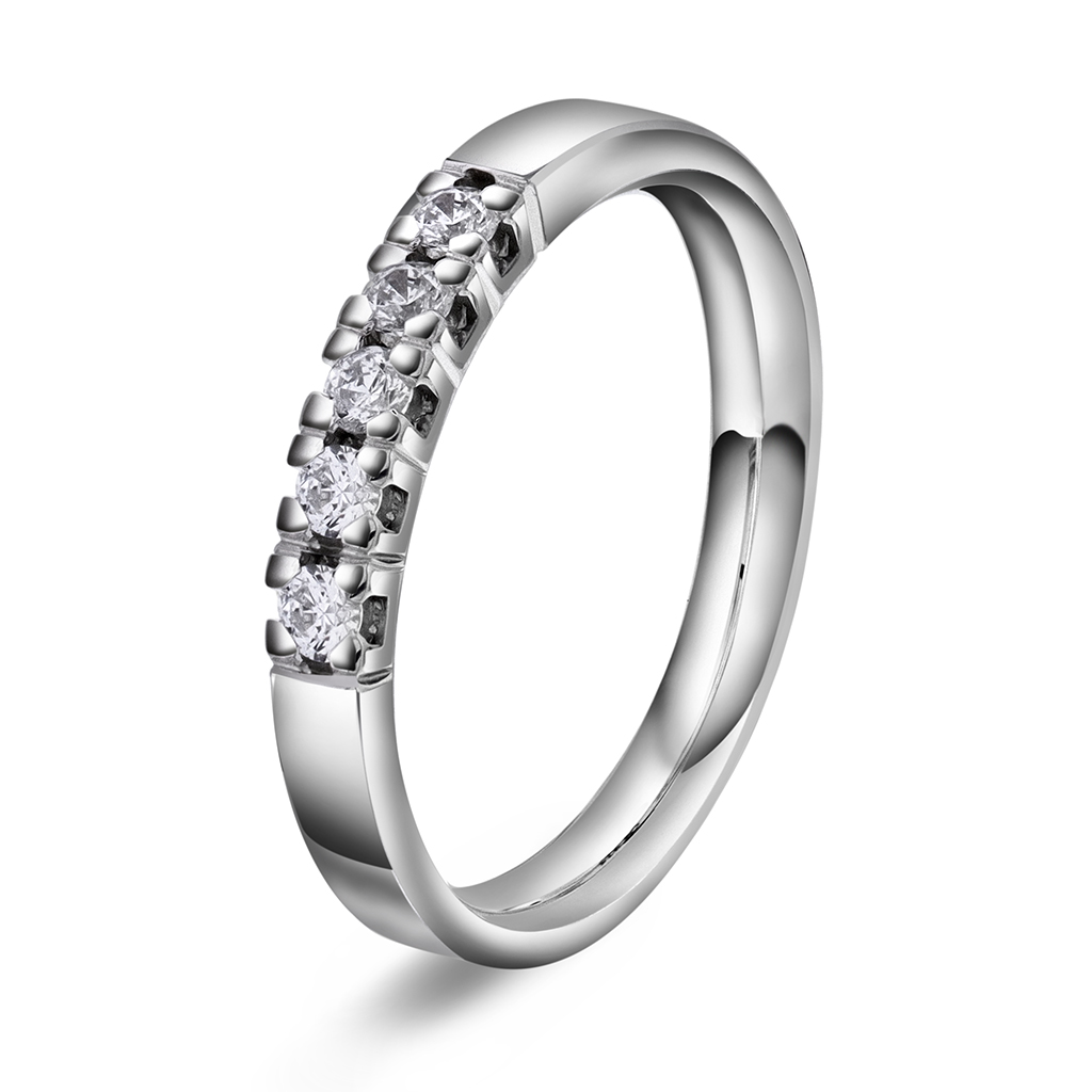 Sonja alliansering i 585 hvitt gull med 0,25 ct TWVS