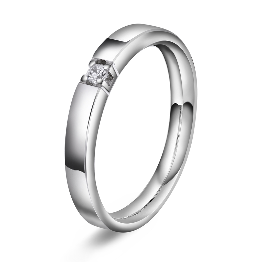 Sonja alliansering i 585 hvitt gull med 0,05 ct TWVS