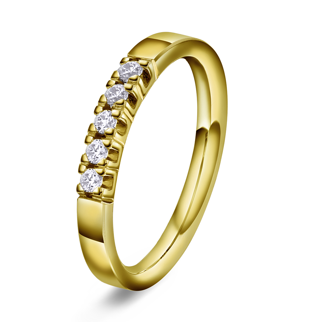 Sonja alliansering i 585 gult gull med 0,15 ct TWVS