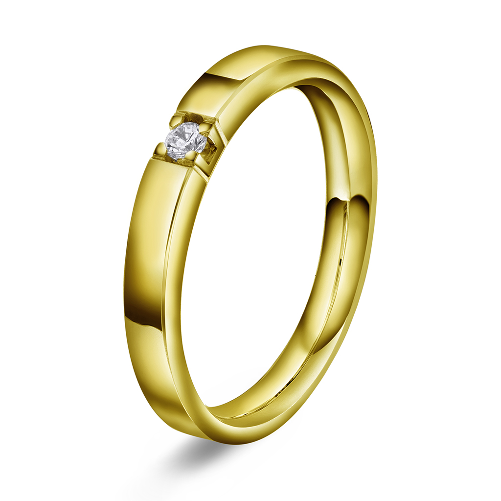 Sonja alliansering i 585 gult gull med 0,05 ct TWVS