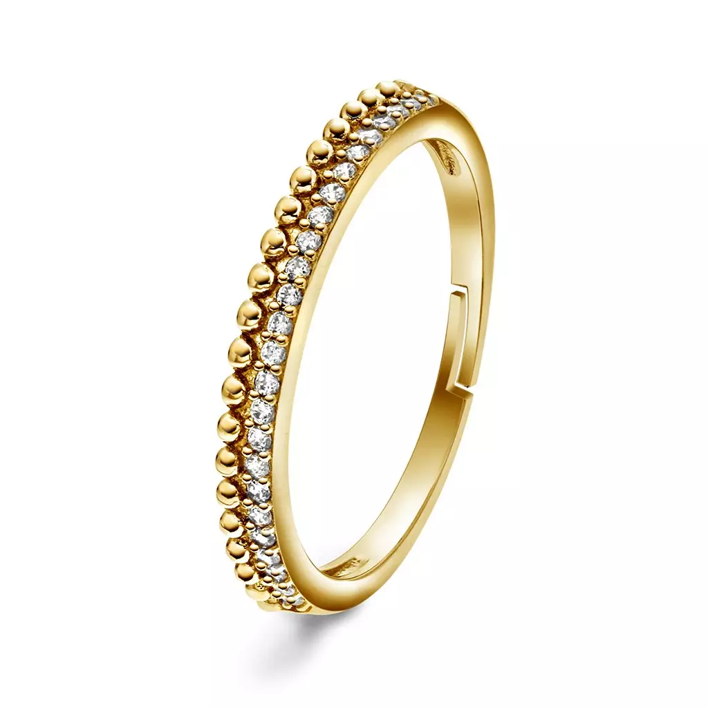 Ella, ring i 925 forgylt sølv med zirkonia