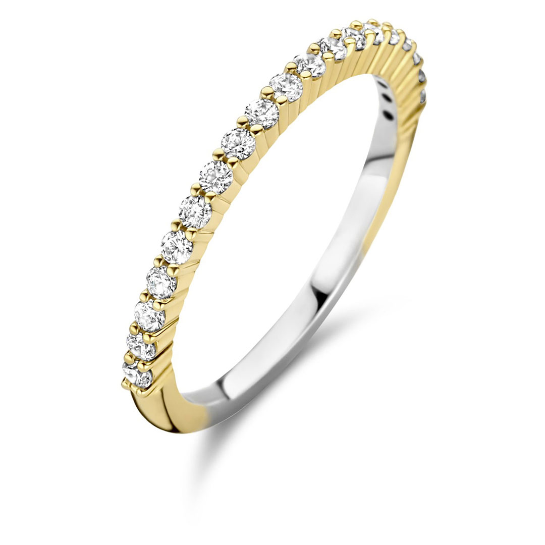 Ti Sento, Ring i forgylt 925 sølv med zirkonia